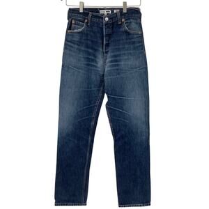 RE/DONE LEVIS Sz 26 Blue Jeans 70s Straight Indigo "Ass Rip" Denim I18-15